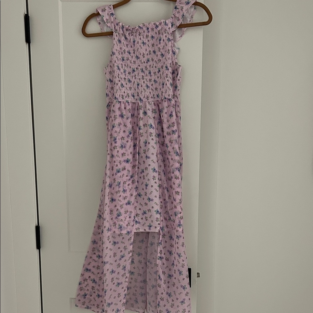 Gracie Karin pink floral smocked top dress . 
Size 12yrs NWT